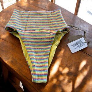Free People Toast Banded Waist Bottom Rainbow Rib Size XS